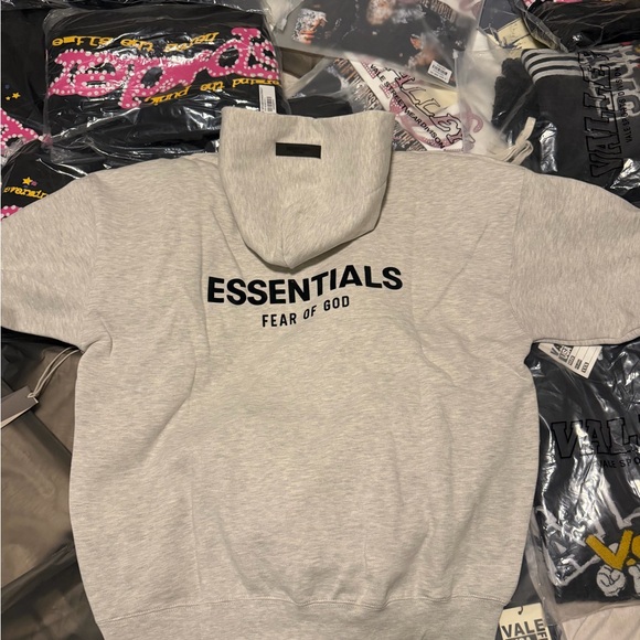 Essentials Light Gray Men's Hoodie - Picture 2 of 2